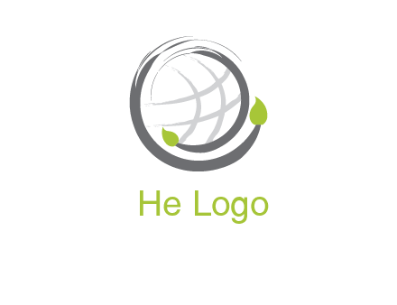 art brush around the globe symbol logo