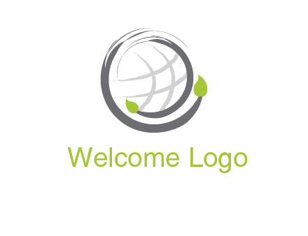 art brush around the globe symbol logo