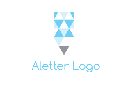 polygons pencil shape logo