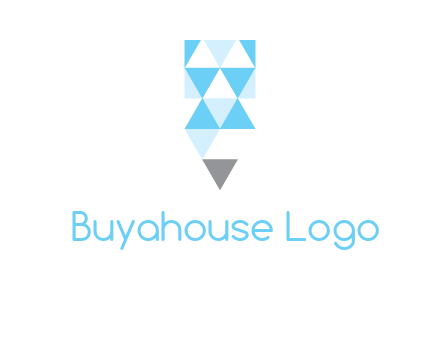 polygons pencil shape logo