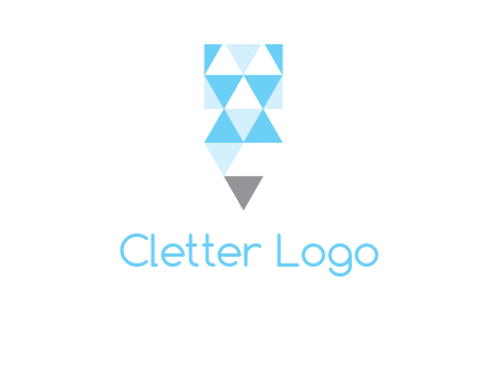 polygons pencil shape logo