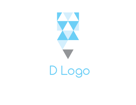 polygons pencil shape logo