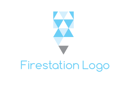 polygons pencil shape logo