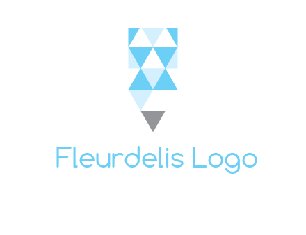 polygons pencil shape logo