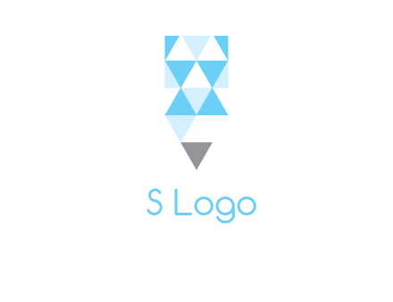 polygons pencil shape logo