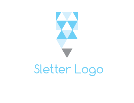 polygons pencil shape logo