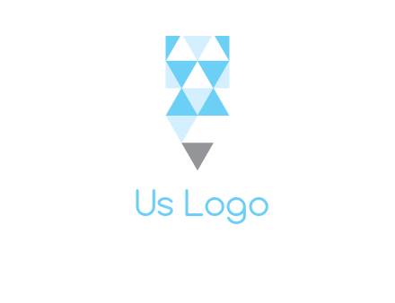 polygons pencil shape logo