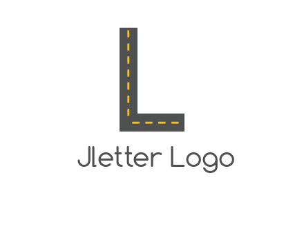 road in letter L shape logo