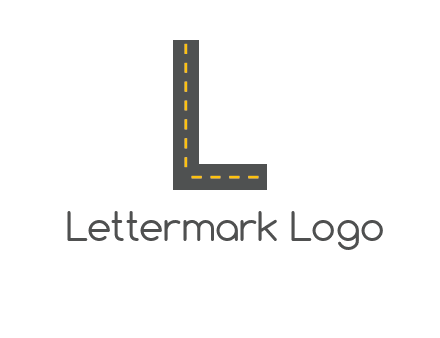 road in letter L shape logo