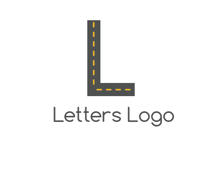 road in letter L shape logo