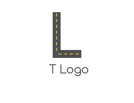 road in letter L shape logo