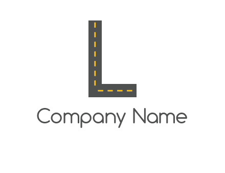 road in letter L shape logo