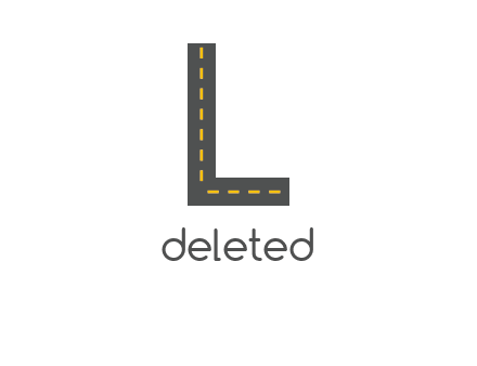 road in letter L shape logo