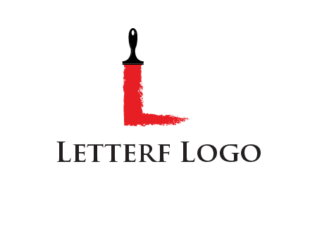 paint brush forming letter l shape logo