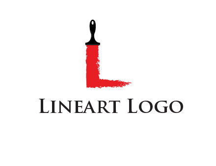 paint brush forming letter l shape logo