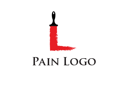 paint brush forming letter l shape logo