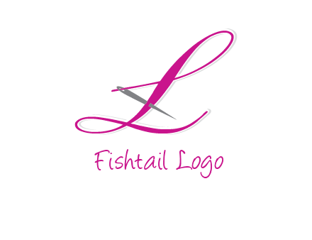 needle and thread forming letter L Shape logo