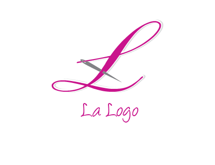 needle and thread forming letter L Shape logo