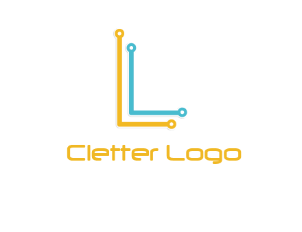 letter L forming technology cable logo