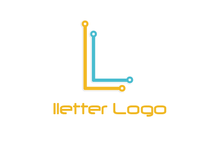 letter L forming technology cable logo