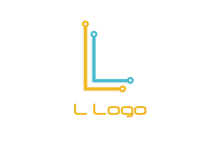 letter L forming technology cable logo