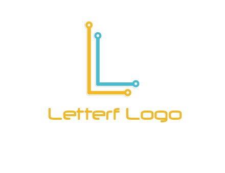 letter L forming technology cable logo