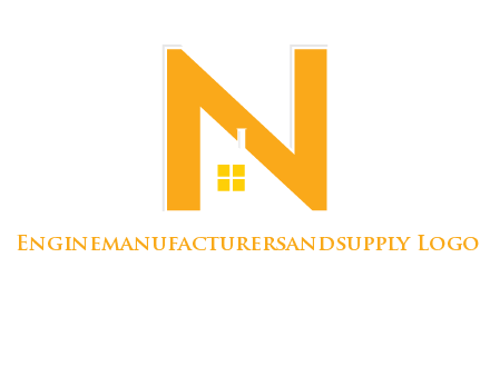 house in front of letter n logo