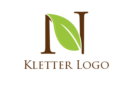 leaf inside letter n logo