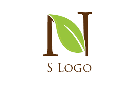 leaf inside letter n logo