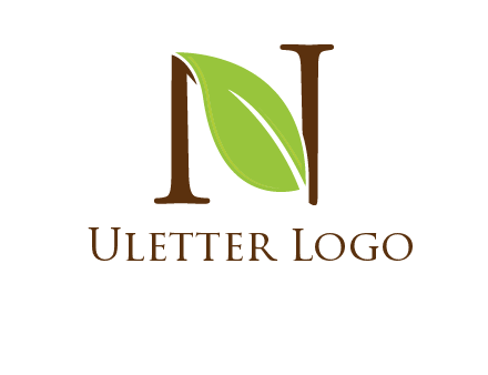 leaf inside letter n logo