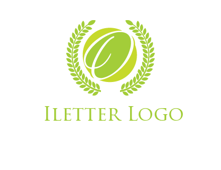 letter o inside the circle with olive leafs logo