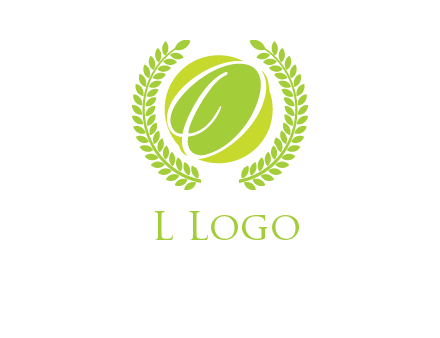 letter o inside the circle with olive leafs logo