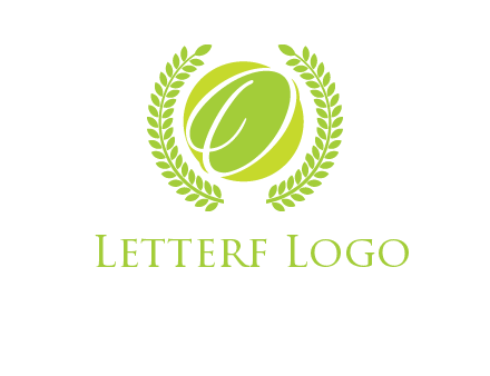 letter o inside the circle with olive leafs logo