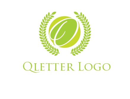 letter o inside the circle with olive leafs logo