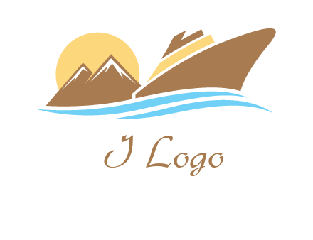 island with sun yacht logo