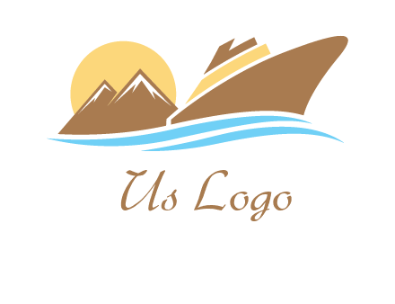 island with sun yacht logo