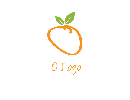 orange forming letter o with leafs logo