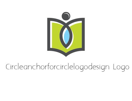 abstract person with book and drop logo