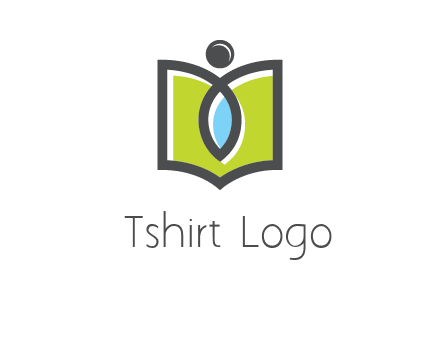 abstract person with book and drop logo