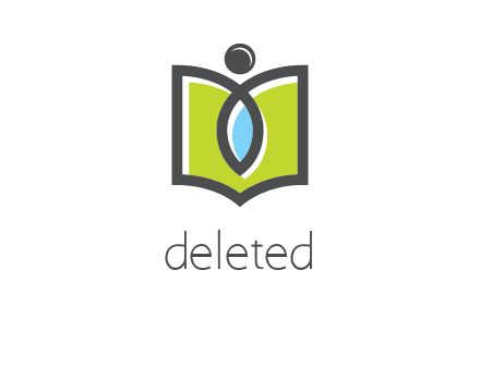 abstract person with book and drop logo