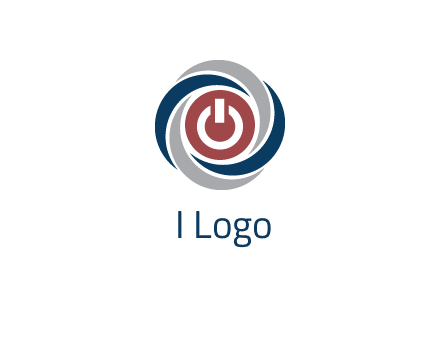 abstract circle swooshes inside power button logo