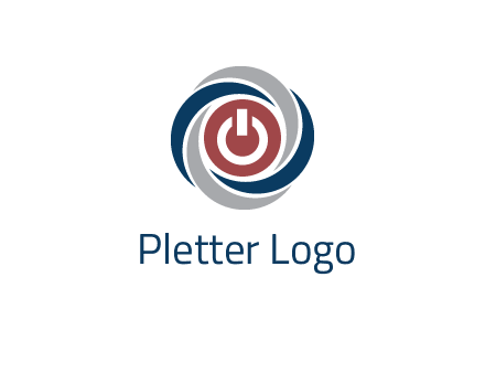 abstract circle swooshes inside power button logo