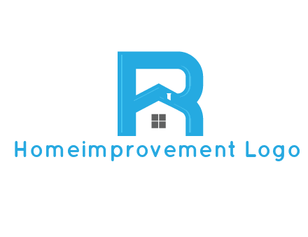 house merged with letter r logo