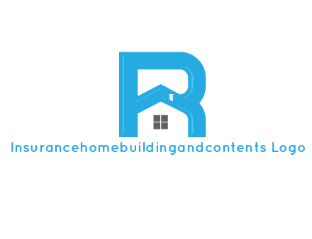 house merged with letter r logo