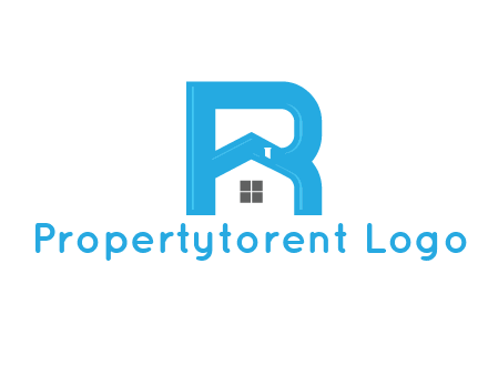 house merged with letter r logo