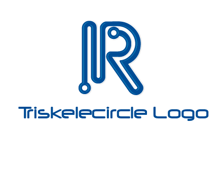 technology wires are shaped as letter R logo