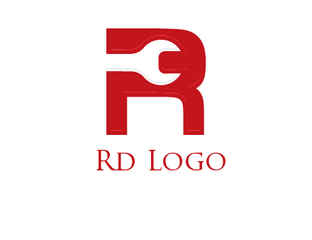 Open End Wrench inside r logo