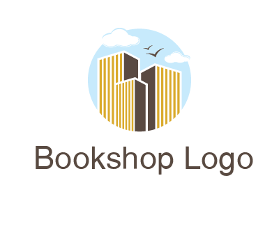 circle sky with buildings logo illustration