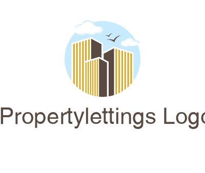 circle sky with buildings logo illustration