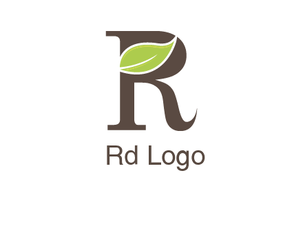 Leaf Inside letter r logo